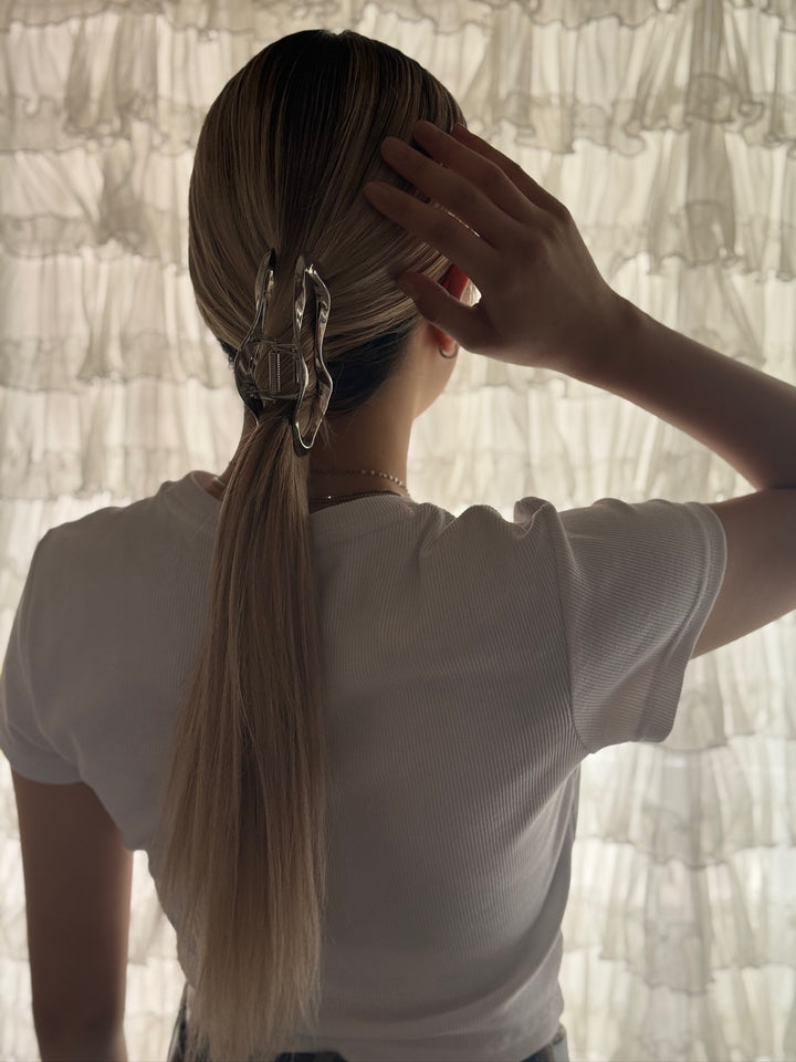 ヘアクリップ シルバー大