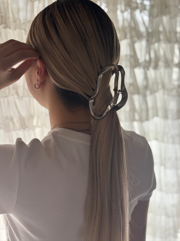ヘアクリップ シルバー大