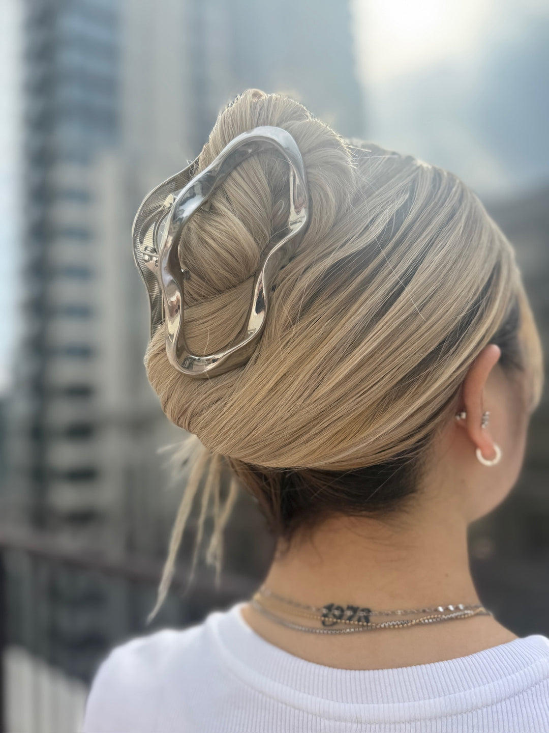 ヘアクリップ シルバー大